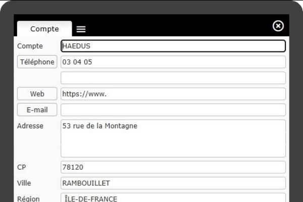 Gestion de comptes / accès par un téléphone mobile ou smartphone